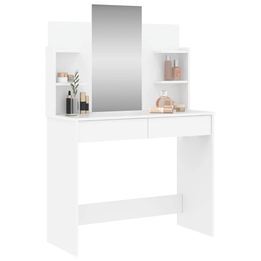 Coiffeuse avec miroir blanc 96x39x142 cm - XIOS