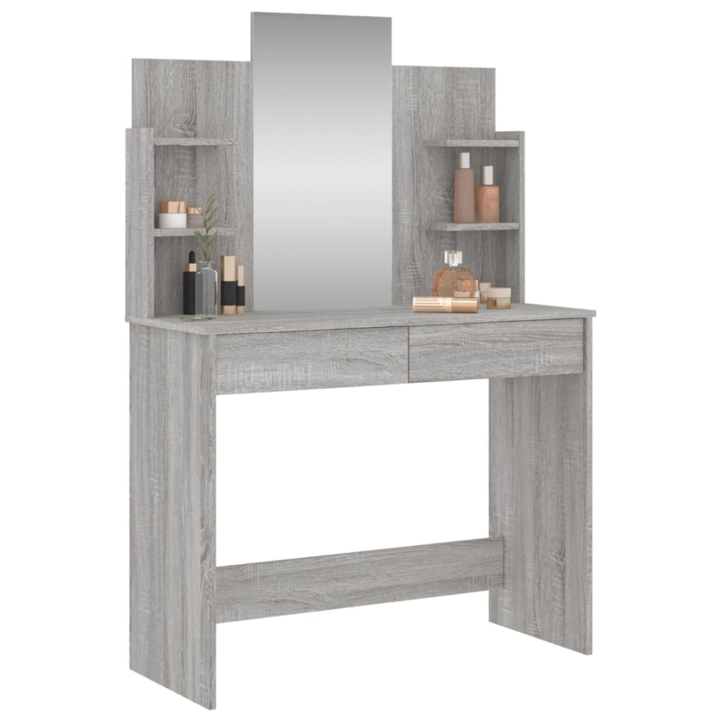 Coiffeuse avec miroir sonoma gris 96x39x142 cm - XIOS