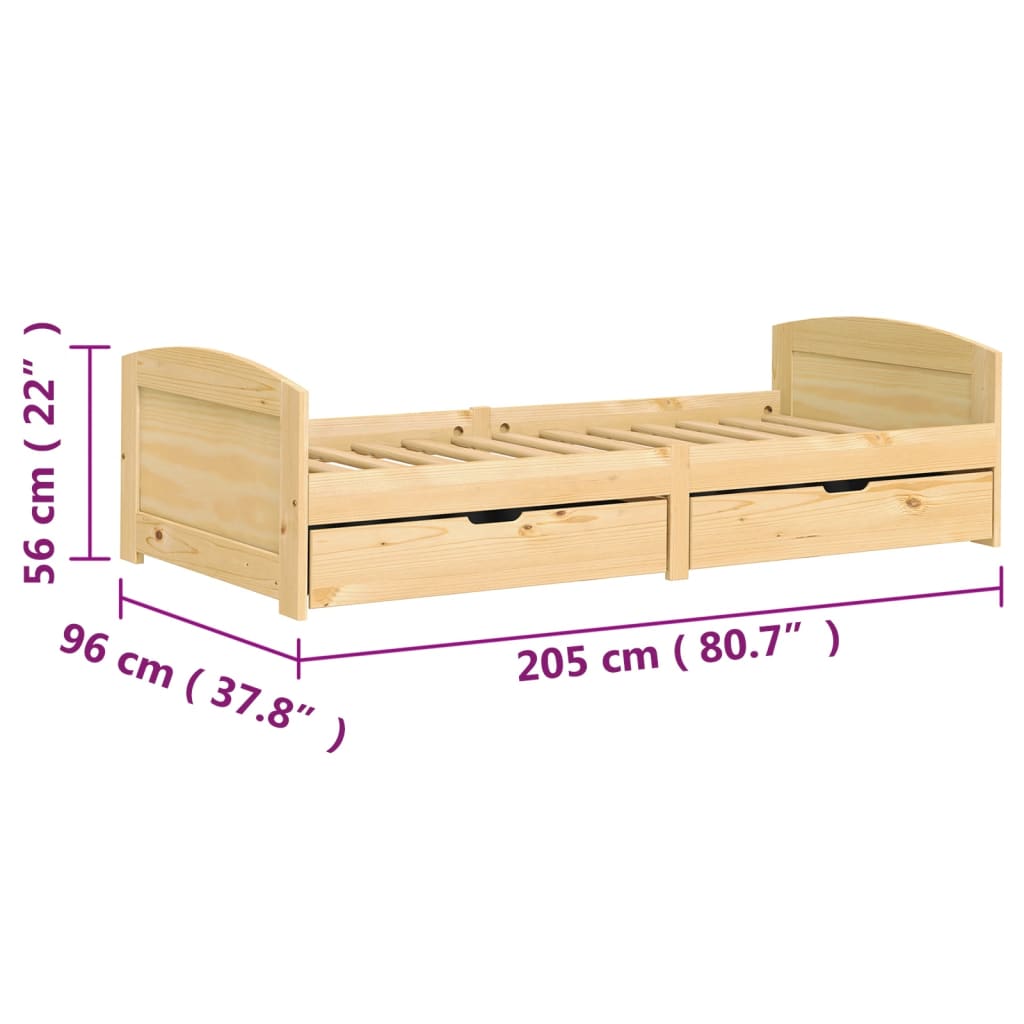 Lit de jour avec 2 tiroirs sans matelas IRUN 90x200 cm - XIOS