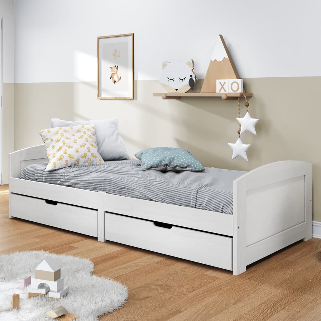 Lit de jour avec 2 tiroirs sans matelas IRUN blanc 90x200 cm - XIOS