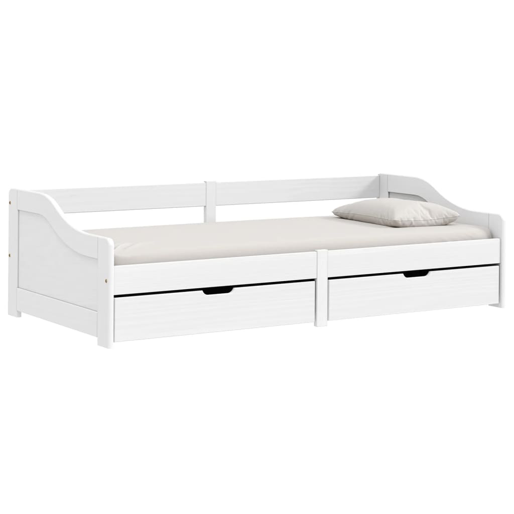 Lit de jour avec 2 tiroirs sans matelas IRUN blanc 90x200 cm - XIOS