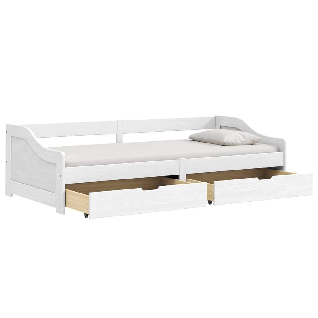 Lit de jour avec 2 tiroirs sans matelas IRUN blanc 90x200 cm - XIOS