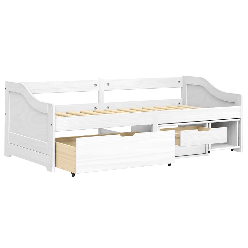Lit de jour avec 3 tiroirs sans matelas IRUN blanc 90x200 cm - XIOS
