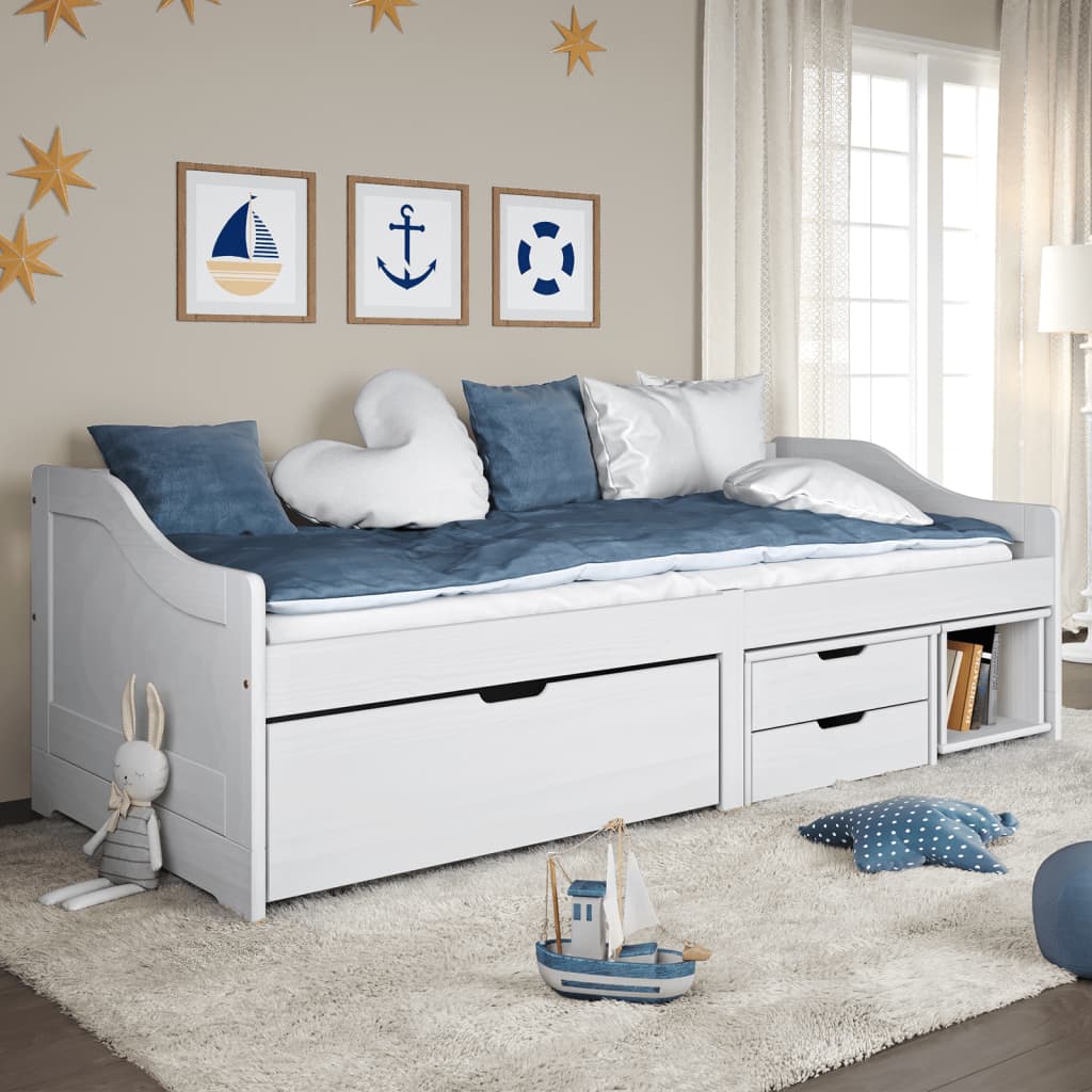 Lit de jour avec 3 tiroirs sans matelas IRUN blanc 90x200 cm - XIOS
