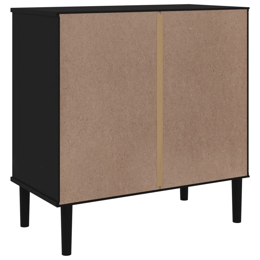 Commode SENJA aspect de rotin noir bois de pin solide - XIOS