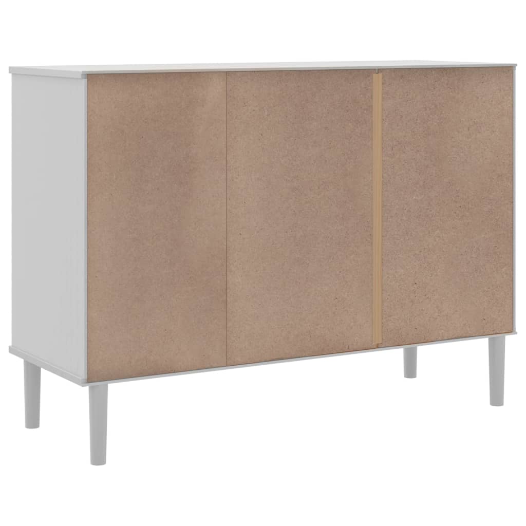 Buffet SENJA aspect rotin blanc 112x40x80cm bois massif de pin - XIOS