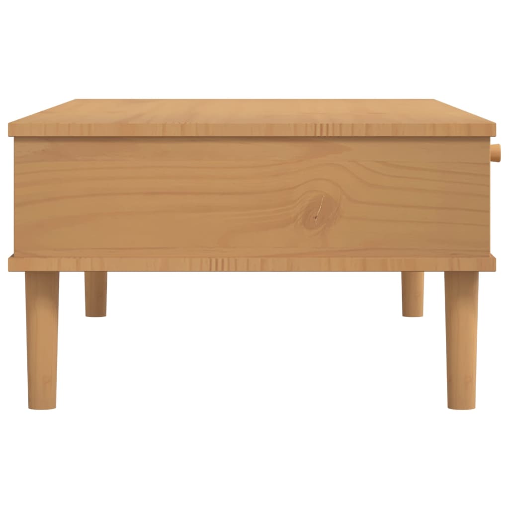 Table basse SENJA aspect rotin marron 100x55x33 cm bois massif - XIOS