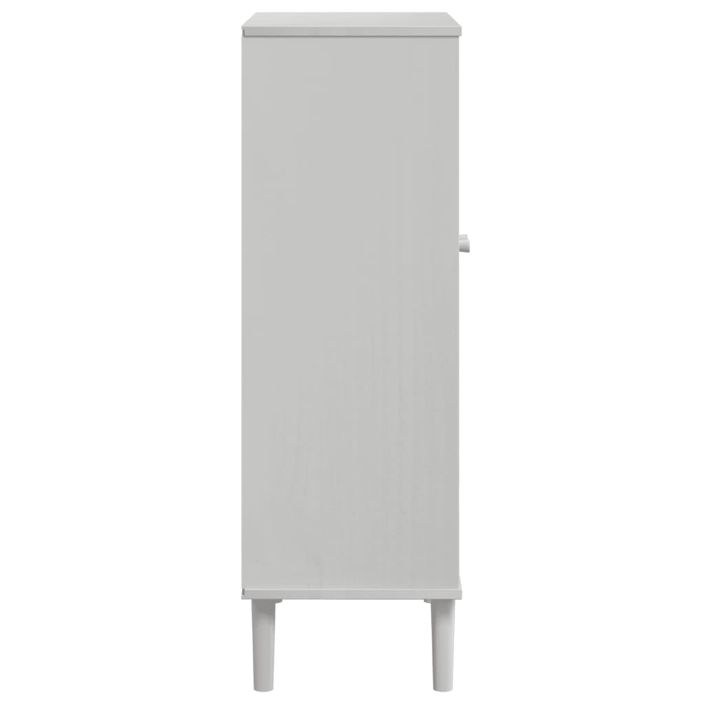 Armoire à chaussures SENJA aspect rotin blanc bois massif - XIOS
