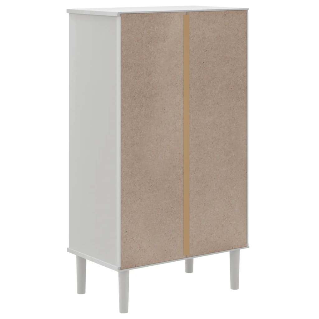 Armoire à chaussures SENJA aspect rotin blanc bois massif - XIOS