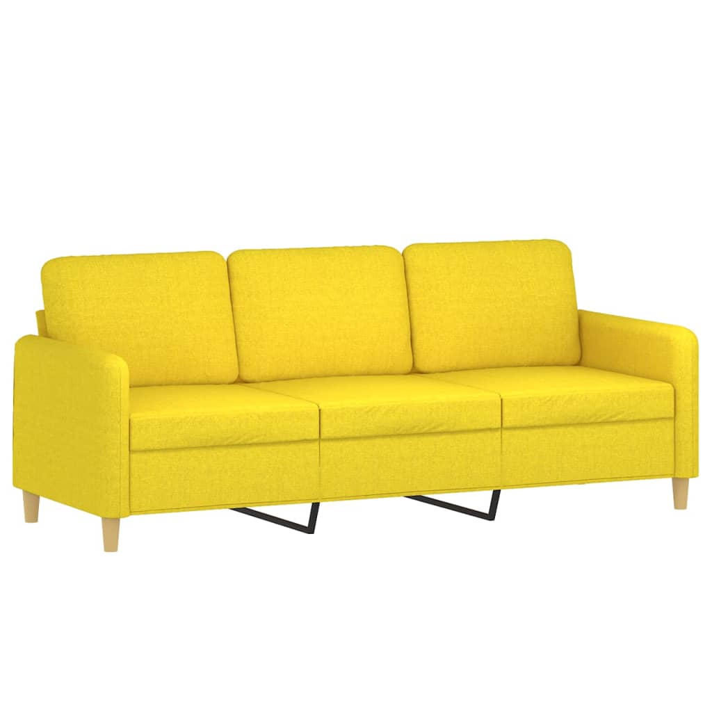 Canapé à 3 places Jaune clair 180 cm Tissu - XIOS