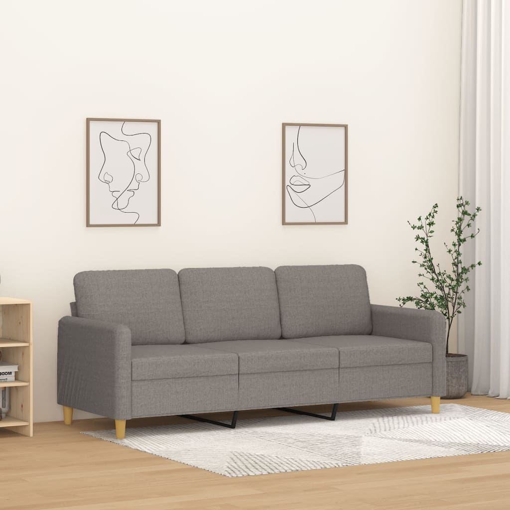 Canapé à 3 places Taupe 180 cm Tissu - XIOS