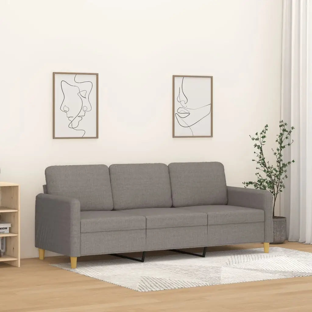 Canapé à 3 places Taupe 180 cm Tissu - XIOS