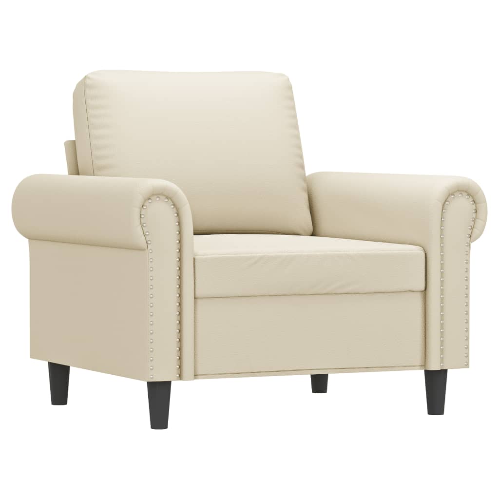 Fauteuil Crème 60 cm Similicuir - XIOS