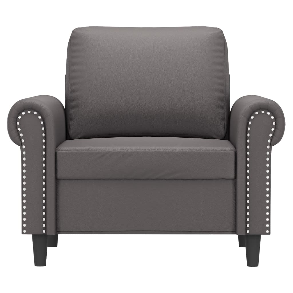 Fauteuil Gris 60 cm Similicuir - XIOS