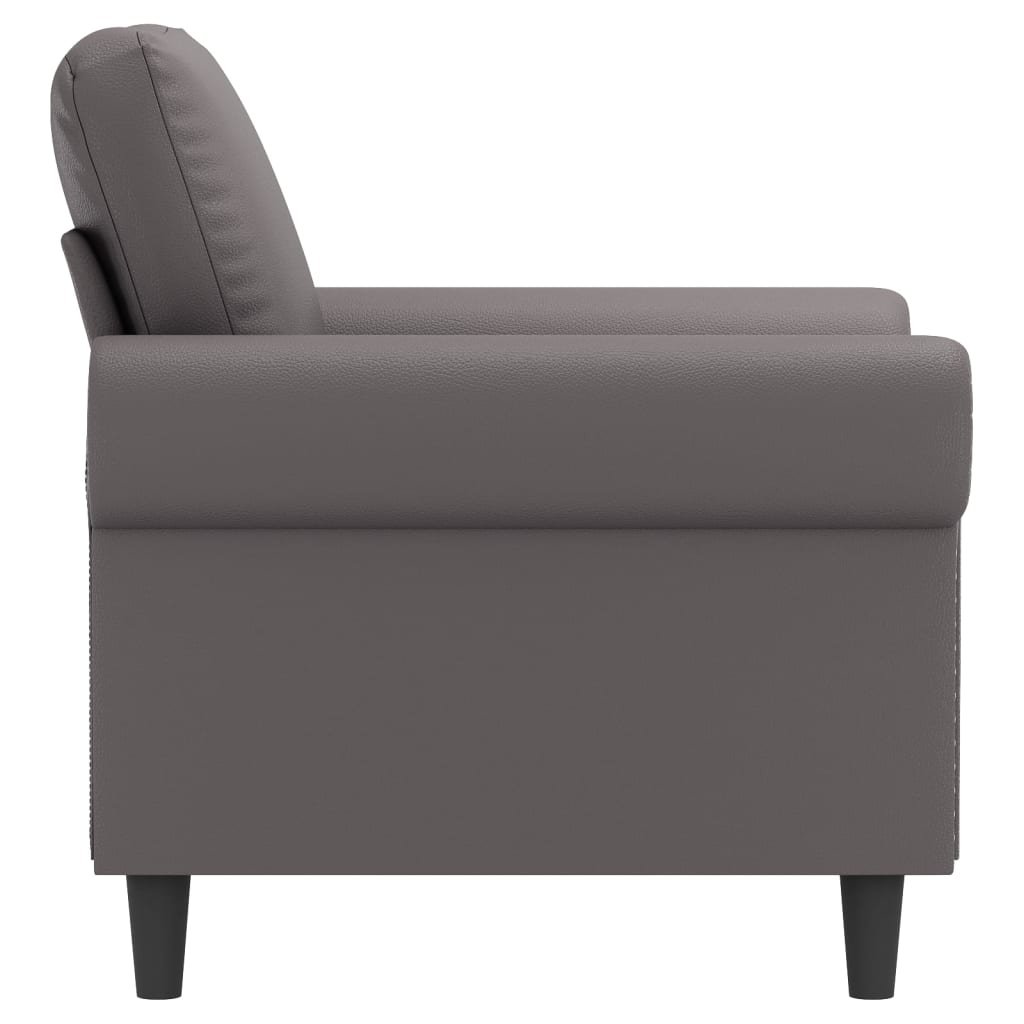 Fauteuil Gris 60 cm Similicuir - XIOS