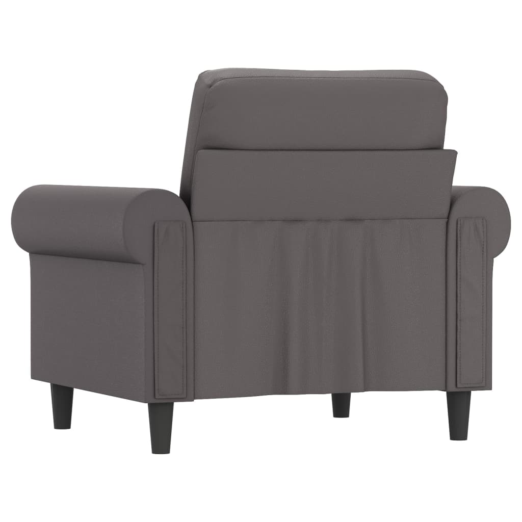 Fauteuil Gris 60 cm Similicuir - XIOS