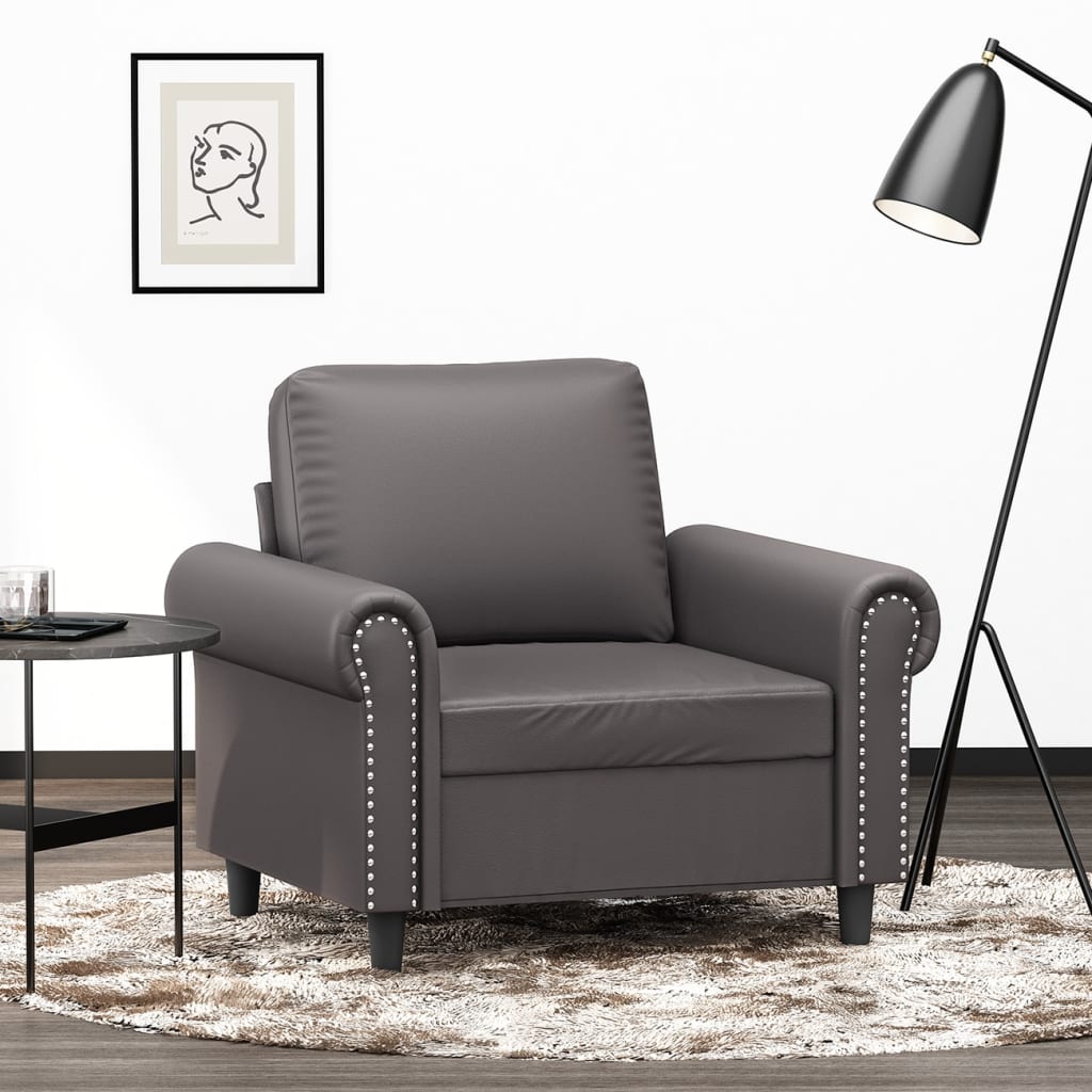 Fauteuil Gris 60 cm Similicuir - XIOS