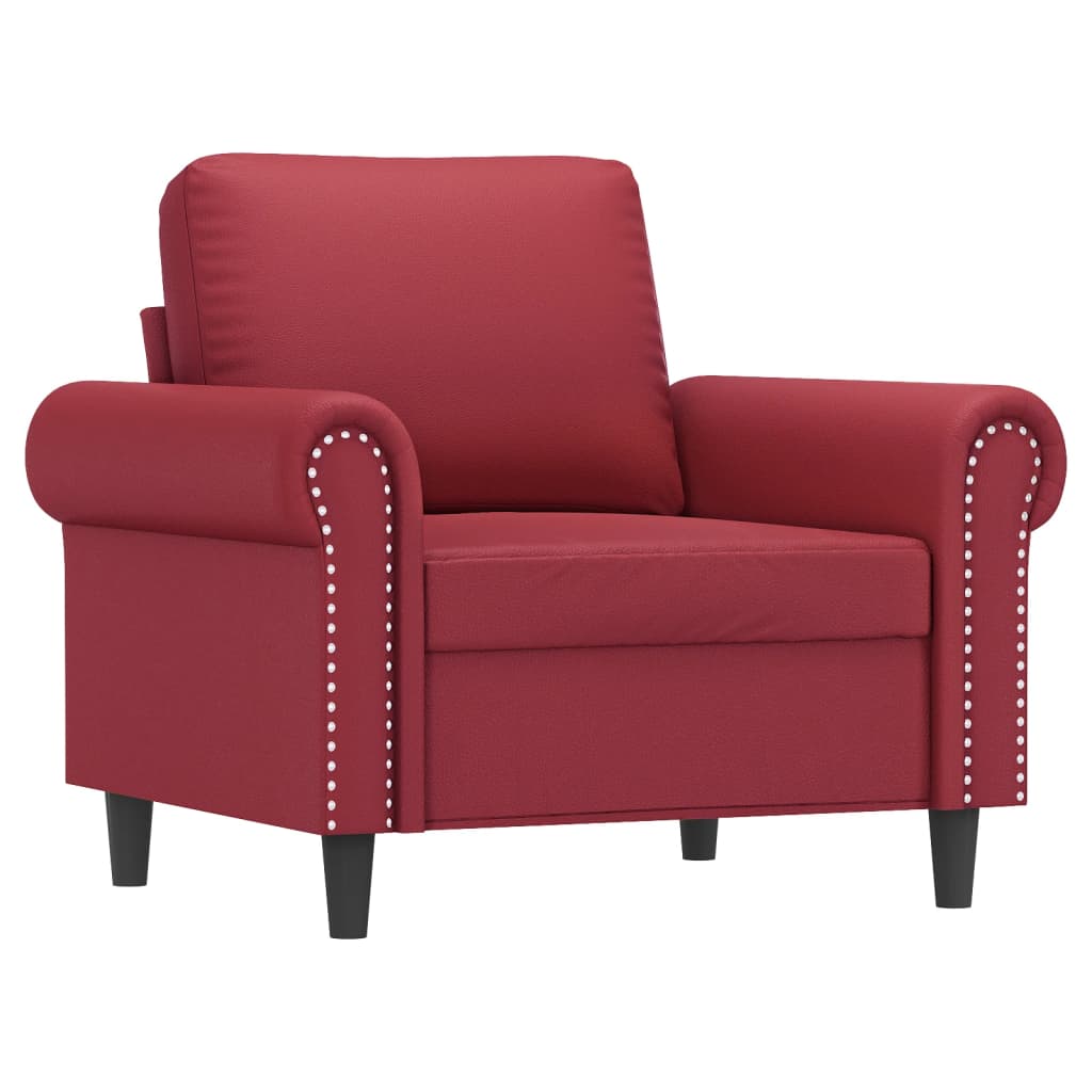 Fauteuil Rouge bordeaux 60 cm Similicuir - XIOS