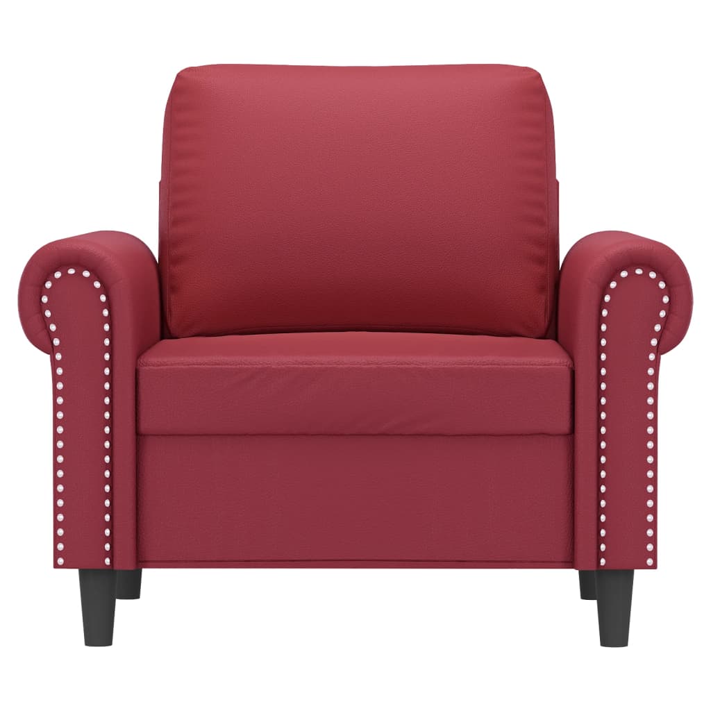 Fauteuil Rouge bordeaux 60 cm Similicuir - XIOS
