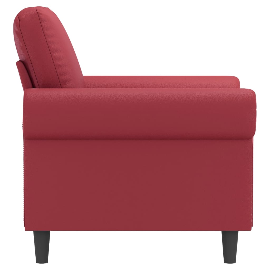 Fauteuil Rouge bordeaux 60 cm Similicuir - XIOS