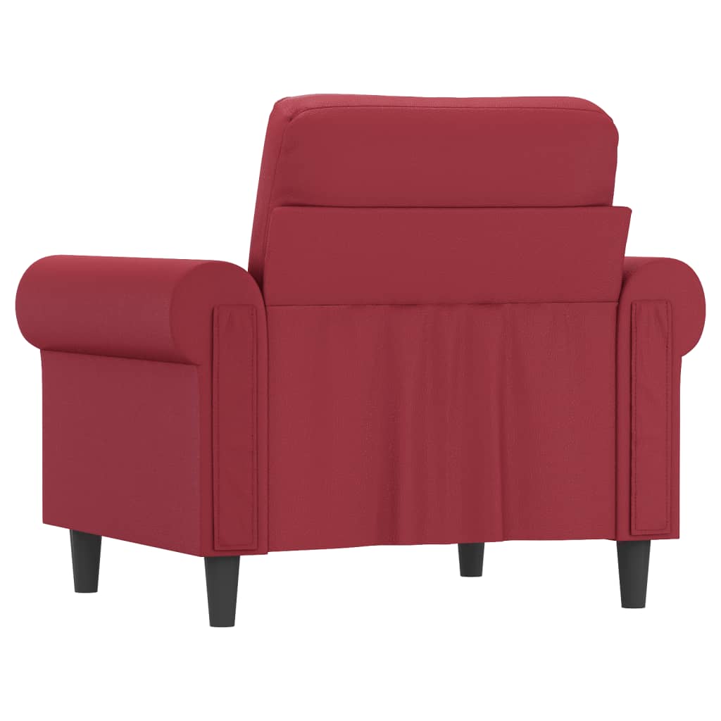 Fauteuil Rouge bordeaux 60 cm Similicuir - XIOS
