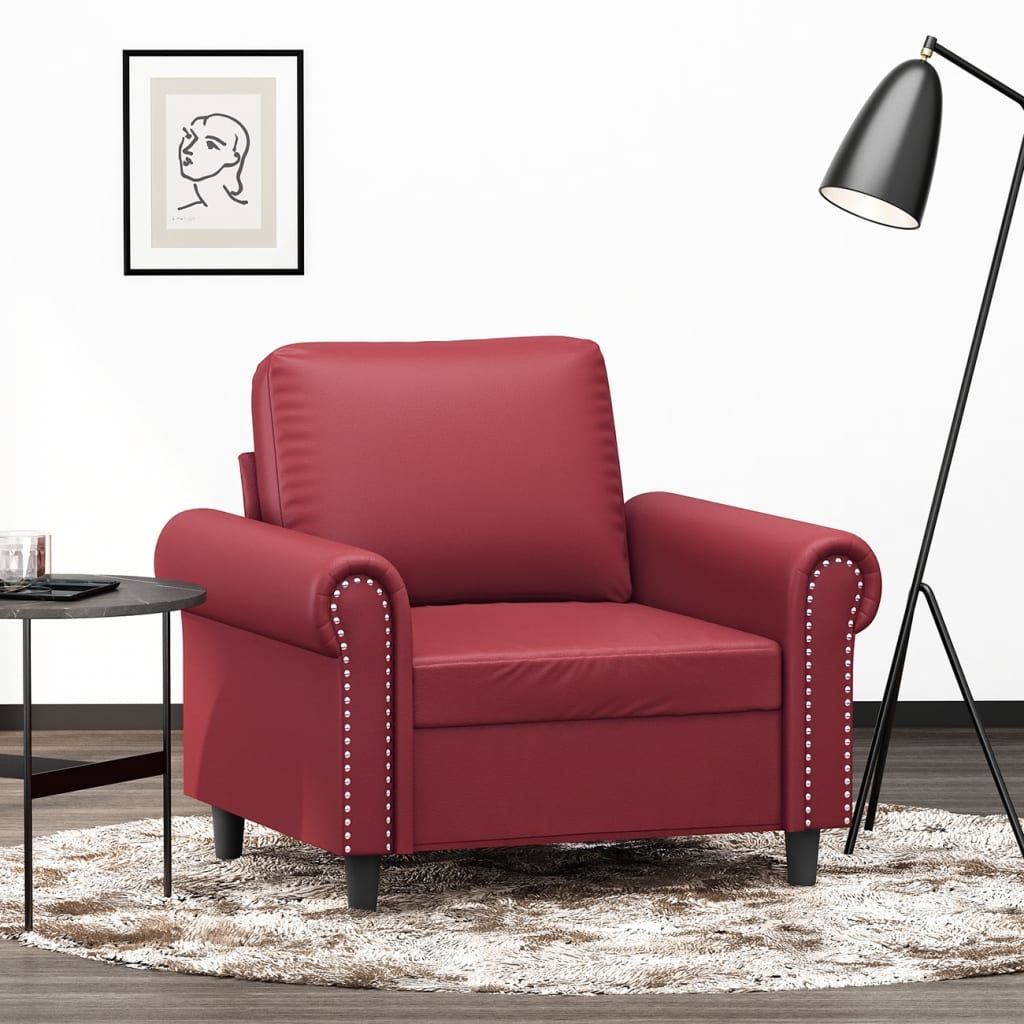 Fauteuil Rouge bordeaux 60 cm Similicuir - XIOS
