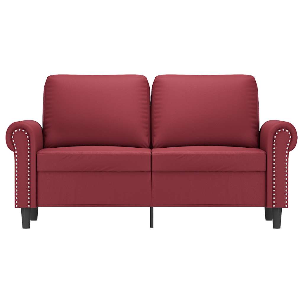 Canapé à 2 places Rouge bordeaux 120 cm Similicuir - XIOS