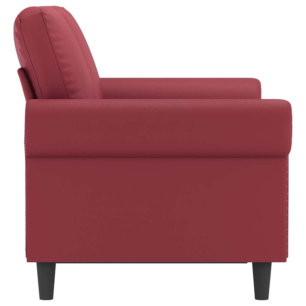 Canapé à 2 places Rouge bordeaux 120 cm Similicuir - XIOS