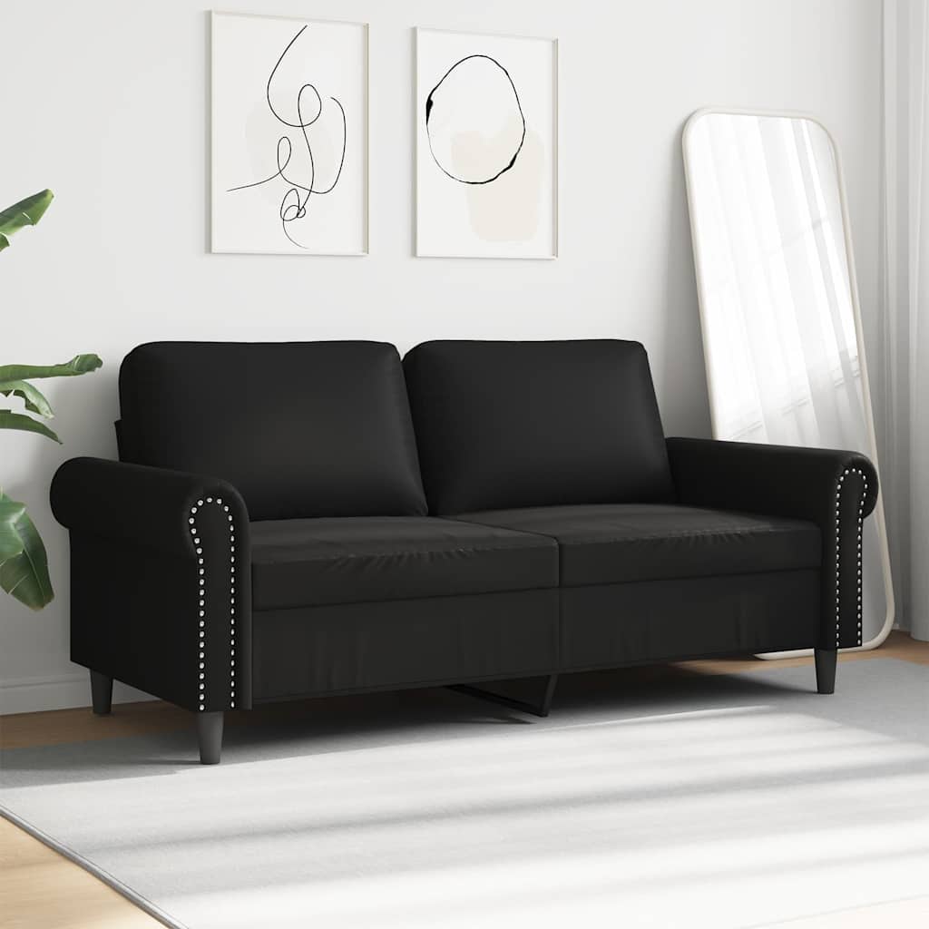 Canapé à 2 places Noir 140 cm Similicuir - XIOS