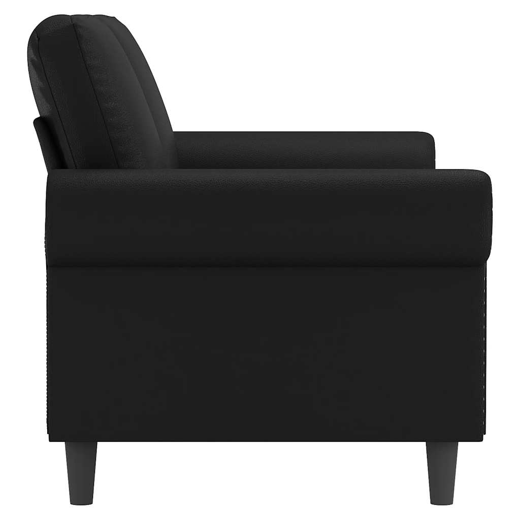Canapé à 2 places Noir 140 cm Similicuir - XIOS