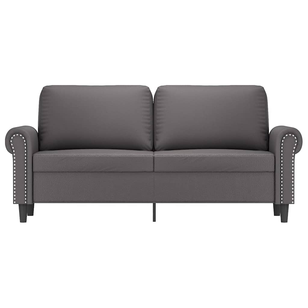 Canapé à 2 places Gris 140 cm Similicuir - XIOS