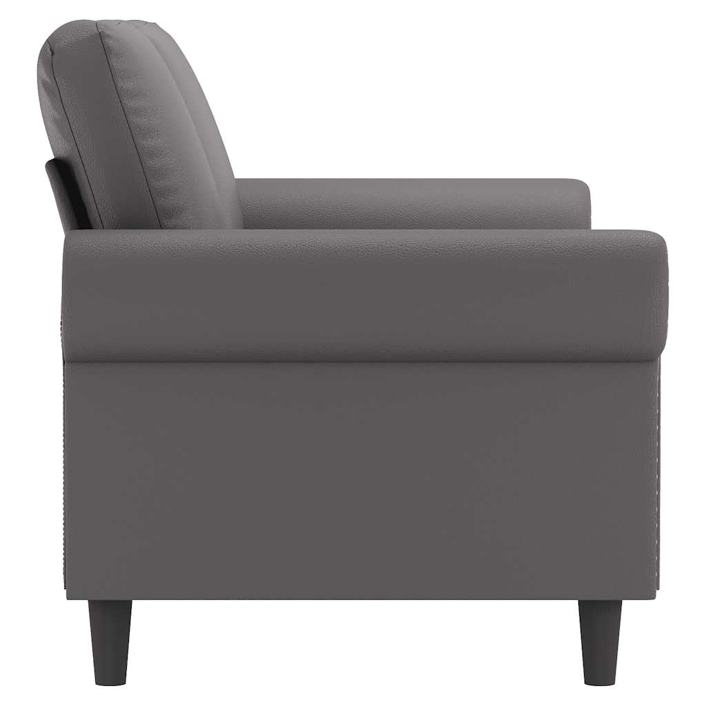 Canapé à 2 places Gris 140 cm Similicuir - XIOS