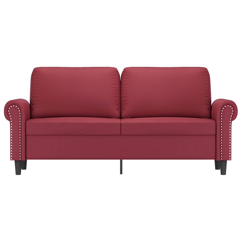 Canapé à 2 places Rouge bordeaux 140 cm Similicuir - XIOS