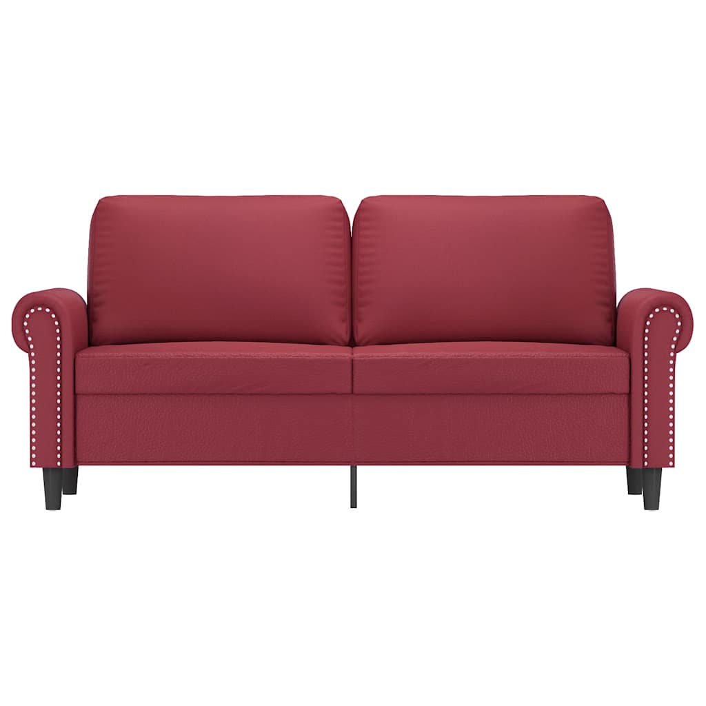 Canapé à 2 places Rouge bordeaux 140 cm Similicuir - XIOS