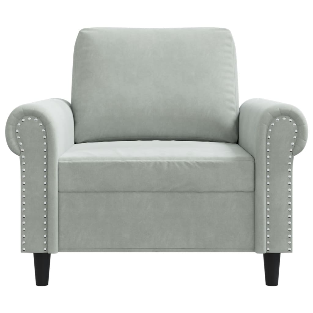 Fauteuil Gris clair 60 cm Velours - XIOS