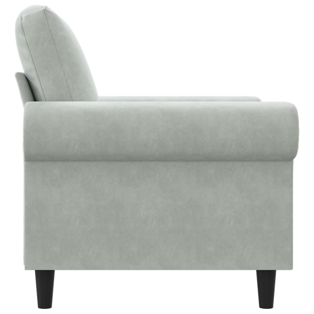 Fauteuil Gris clair 60 cm Velours - XIOS
