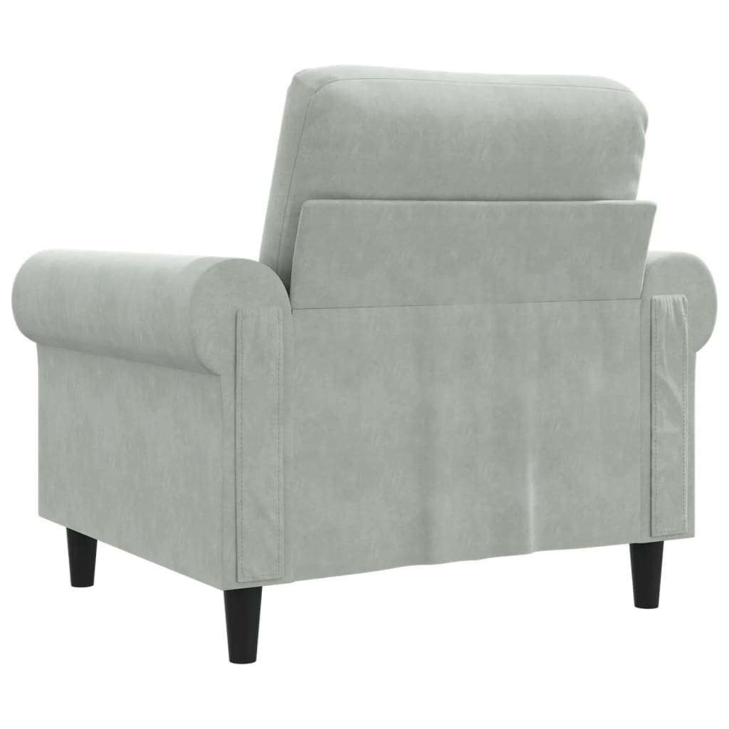 Fauteuil Gris clair 60 cm Velours - XIOS