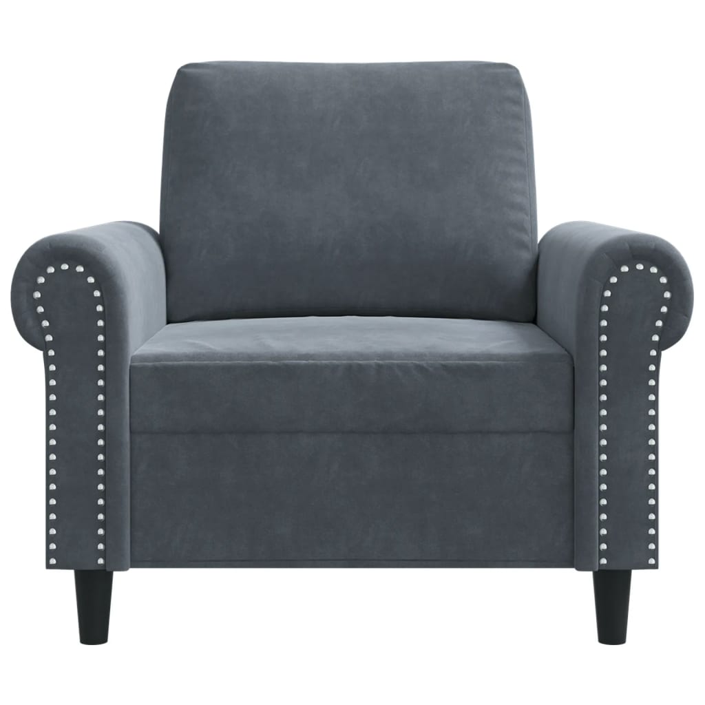 Fauteuil Gris foncé 60 cm Velours - XIOS