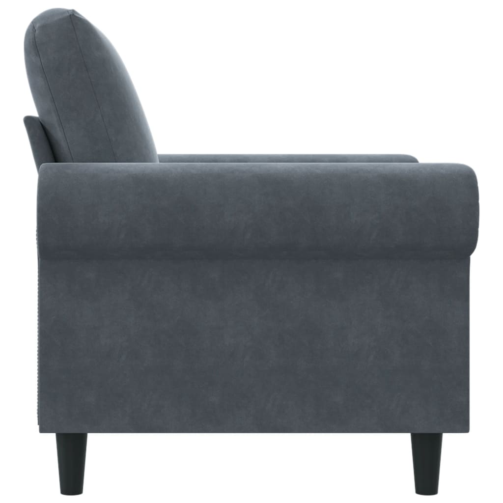 Fauteuil Gris foncé 60 cm Velours - XIOS