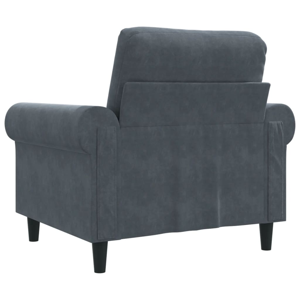 Fauteuil Gris foncé 60 cm Velours - XIOS