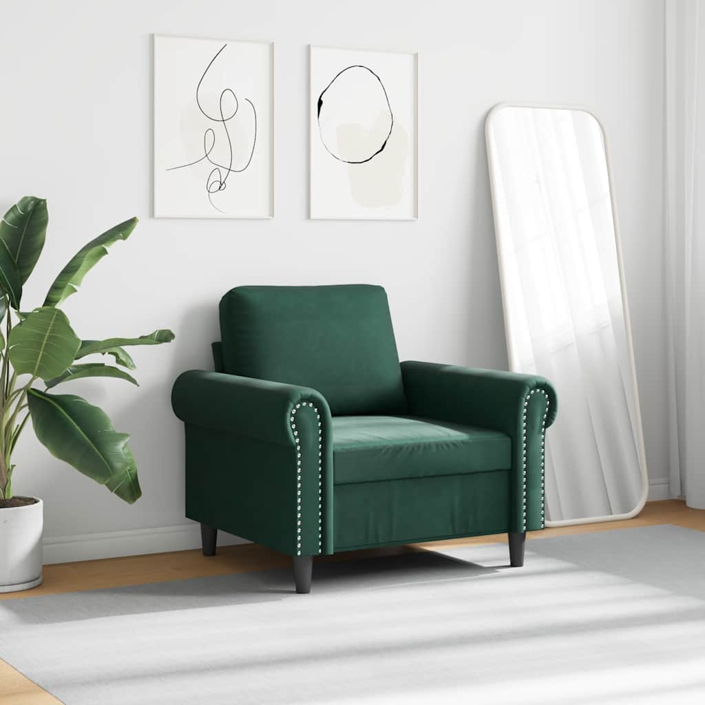 Fauteuil Vert foncé 60 cm Velours - XIOS