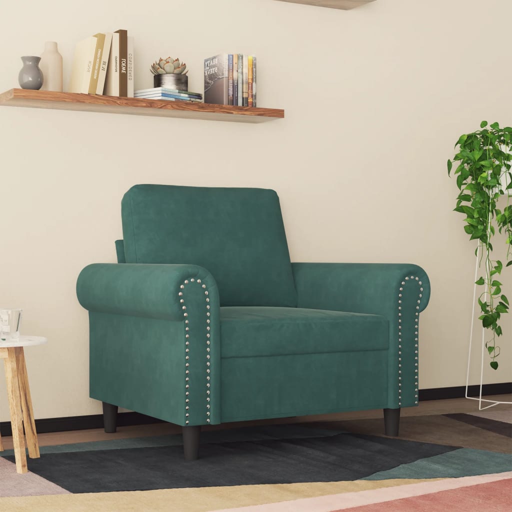 Fauteuil Vert foncé 60 cm Velours - XIOS