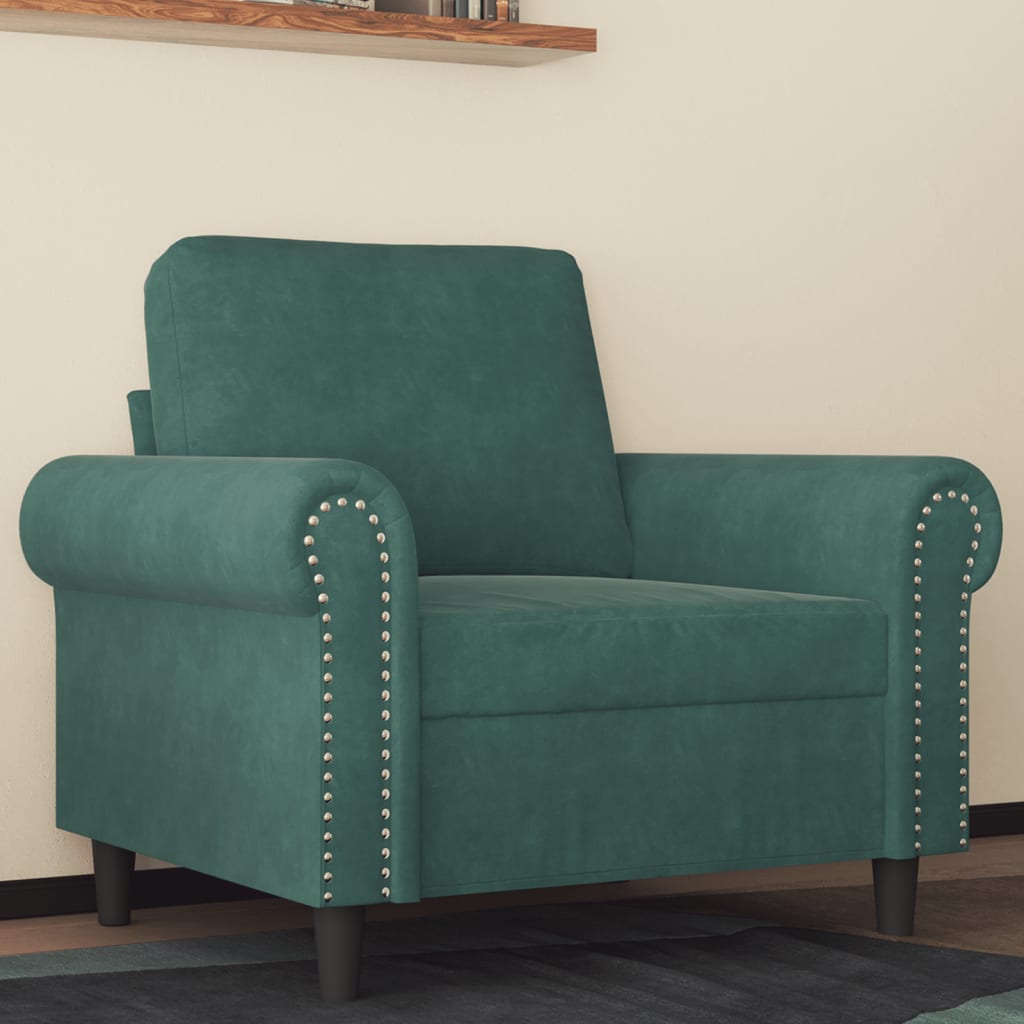Fauteuil Vert foncé 60 cm Velours - XIOS
