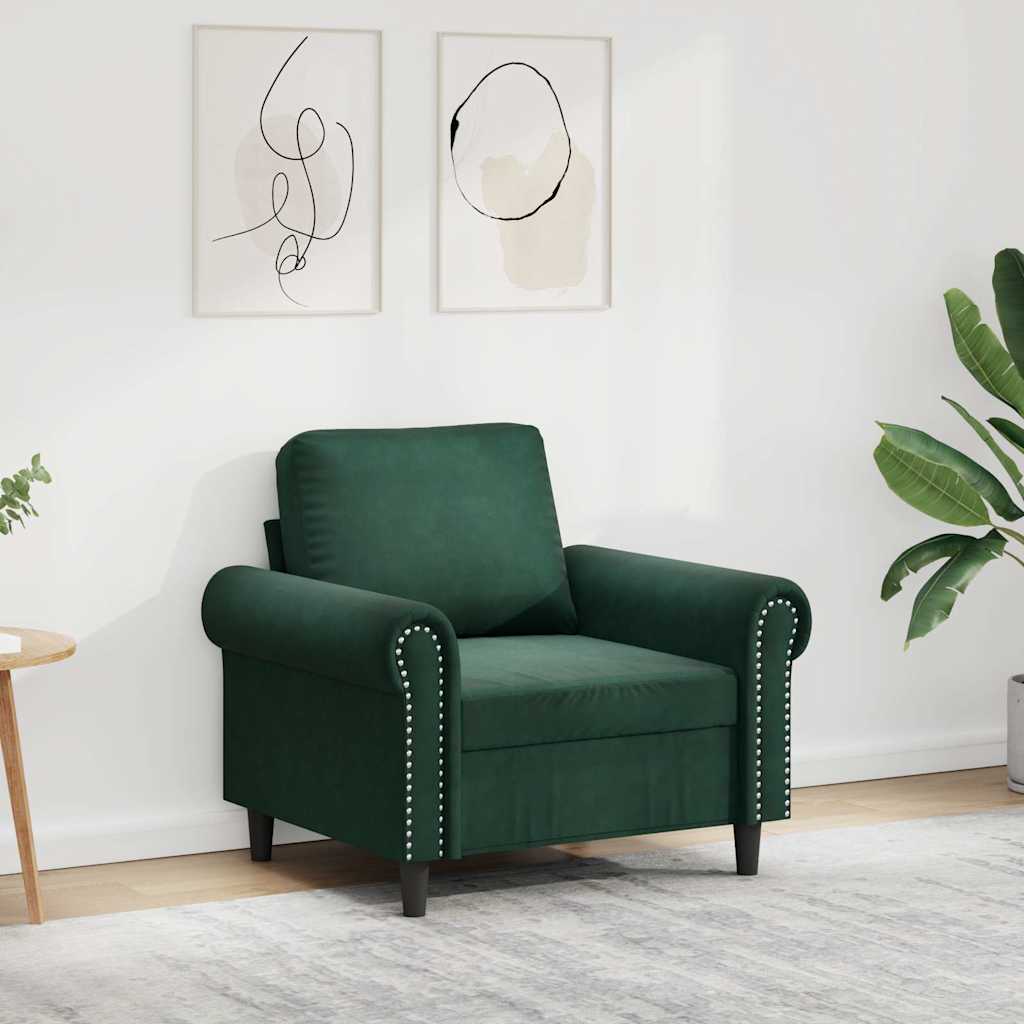 Fauteuil Vert foncé 60 cm Velours - XIOS