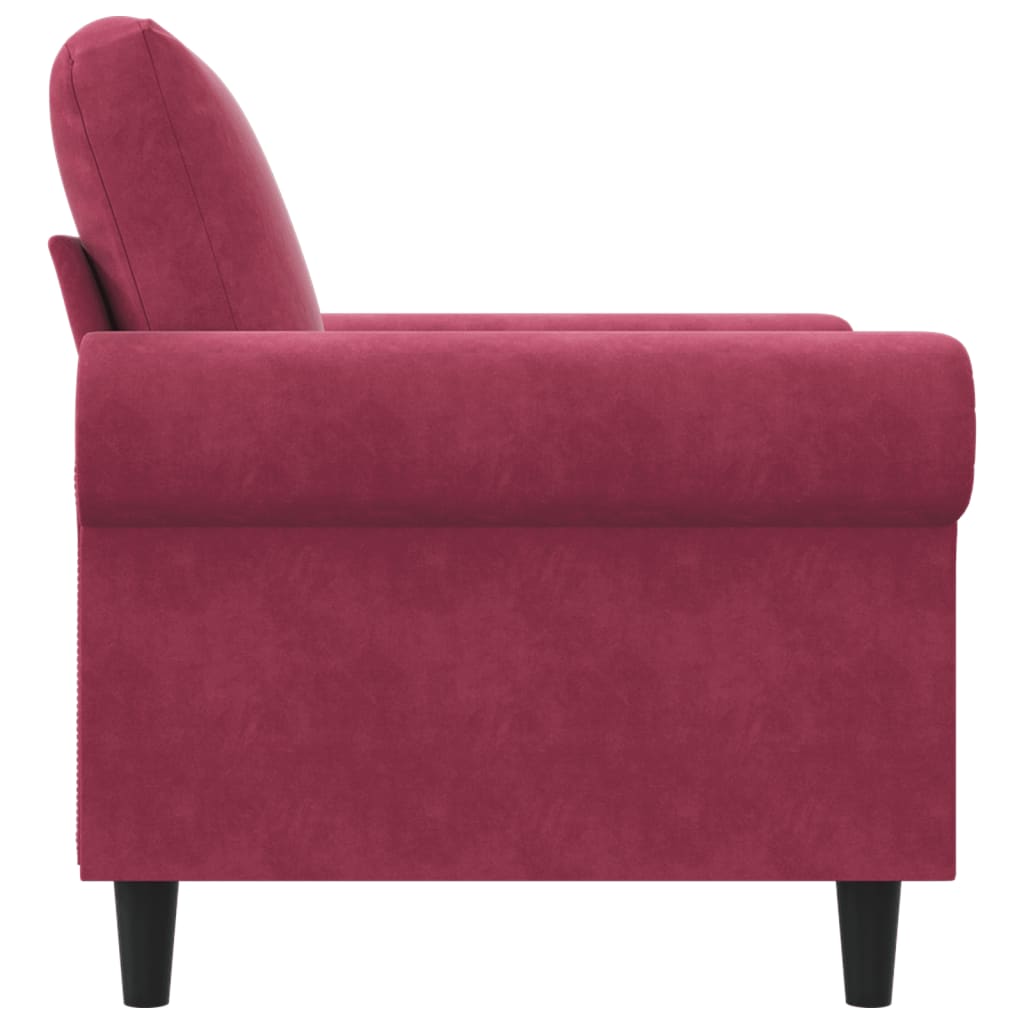 Fauteuil Rouge bordeaux 60 cm Velours - XIOS