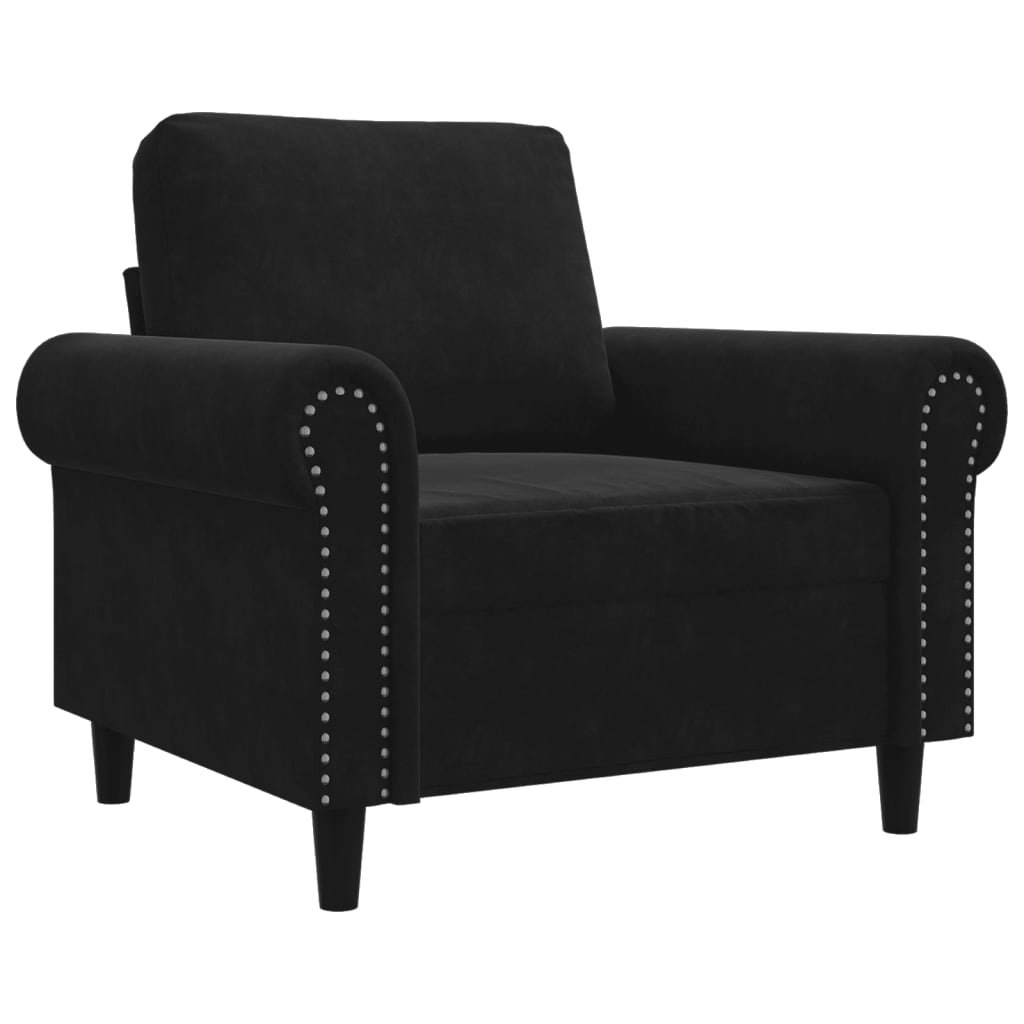 Fauteuil Noir 60 cm Velours - XIOS