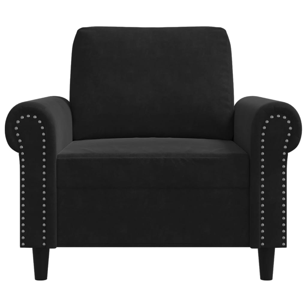 Fauteuil Noir 60 cm Velours - XIOS