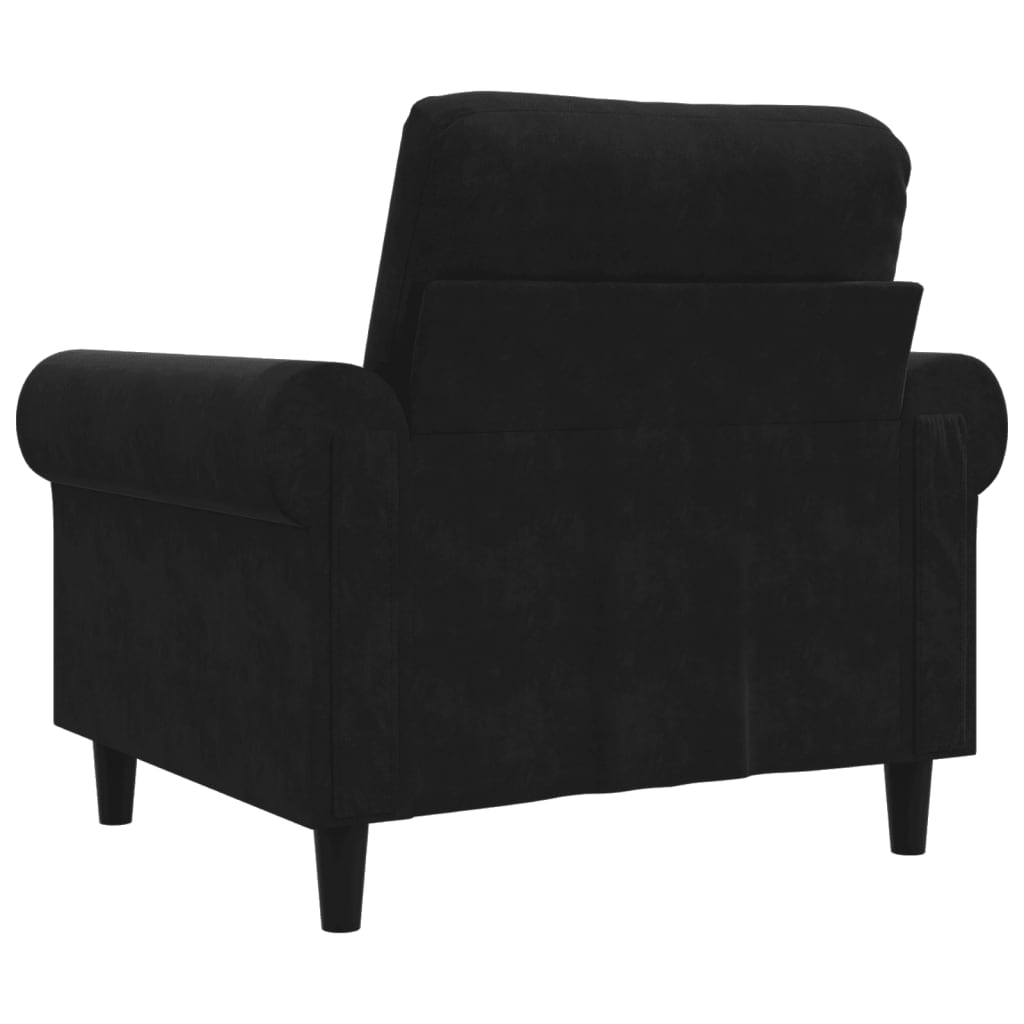 Fauteuil Noir 60 cm Velours - XIOS