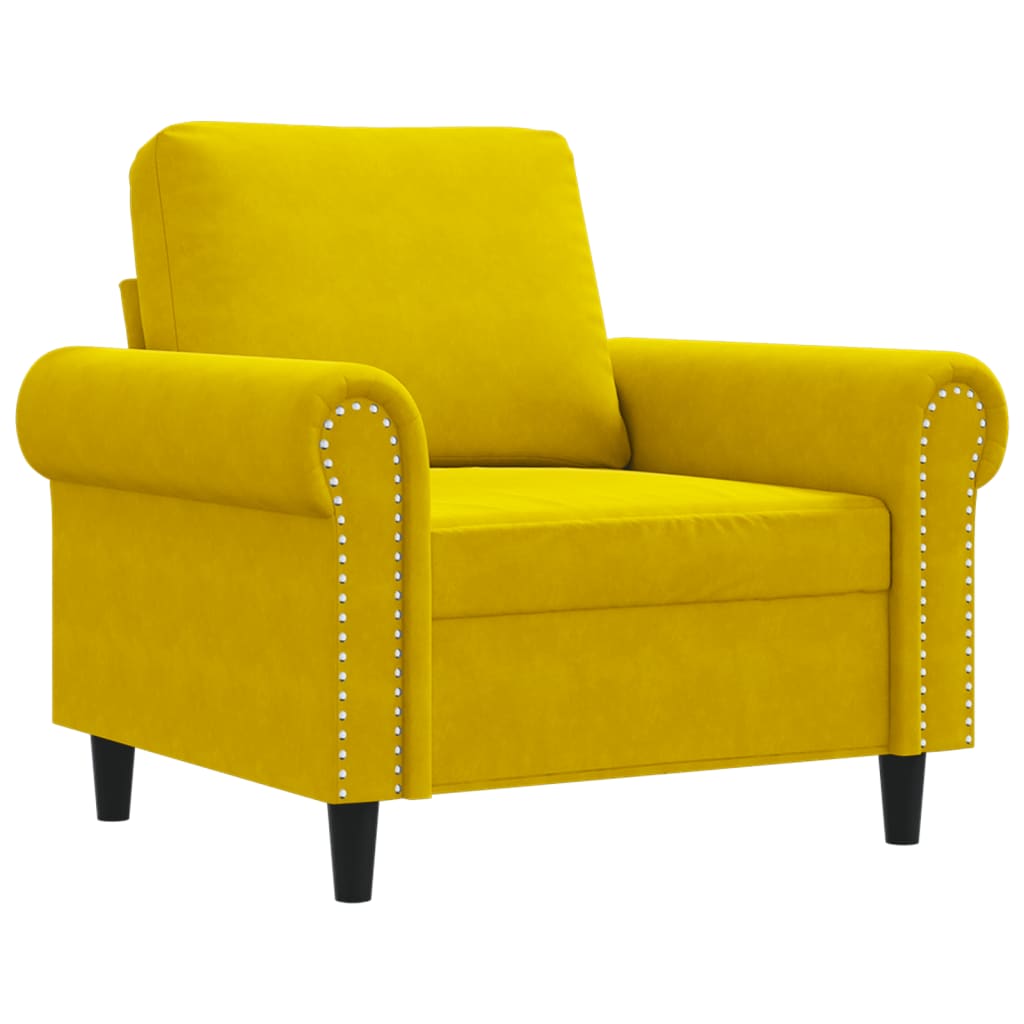 Fauteuil Jaune 60 cm Velours - XIOS