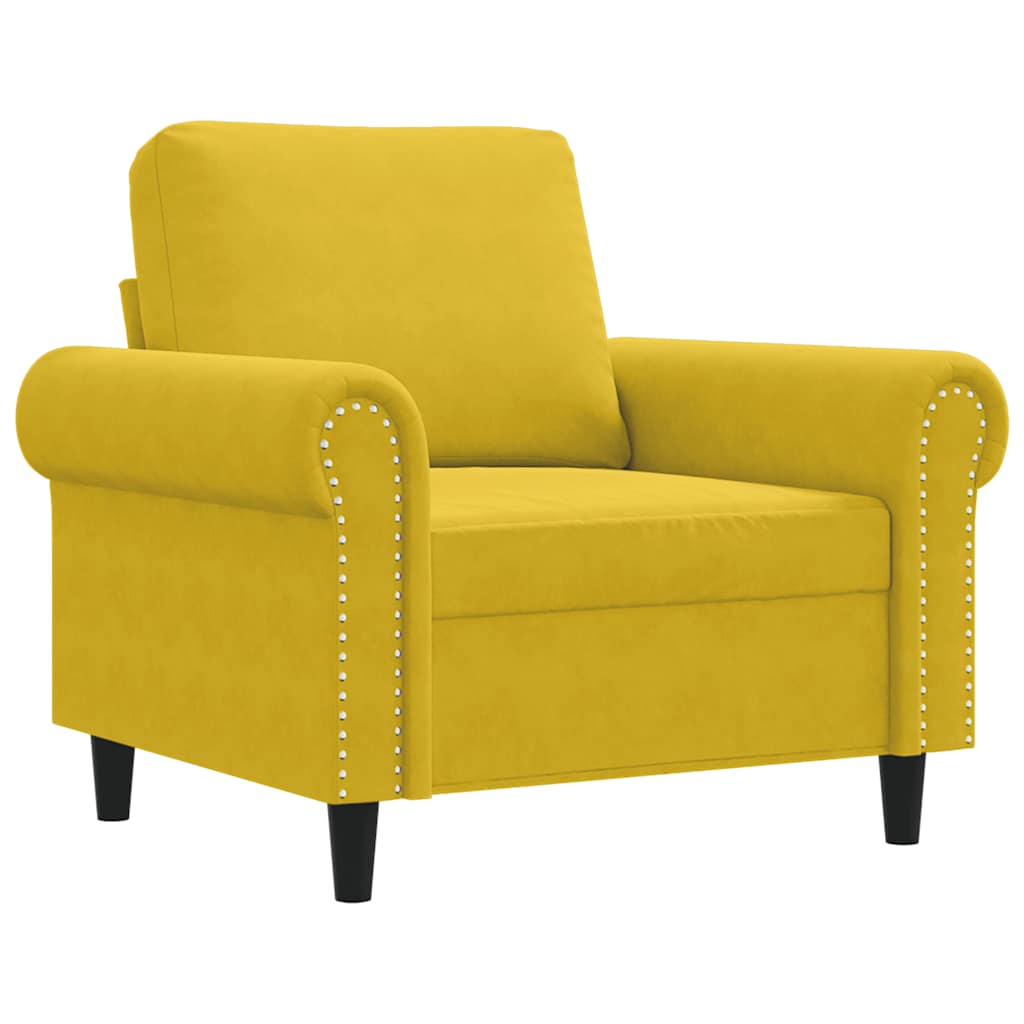 Fauteuil Jaune 60 cm Velours